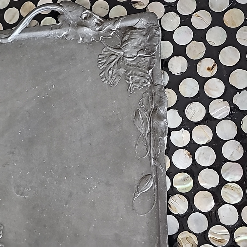 Antique Art Nouveau KAYSERZINN Pewter Tray - Picture 4 of 8